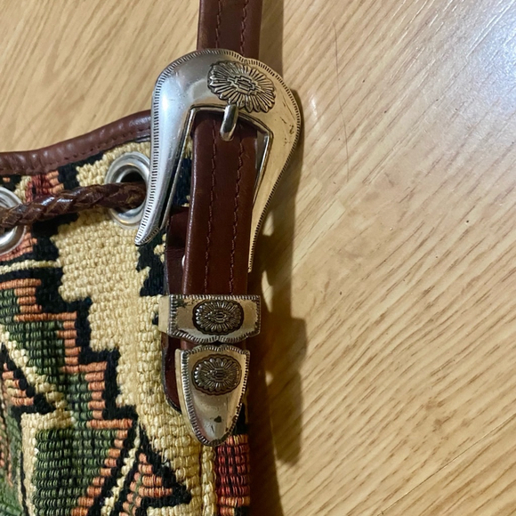 Vintage Western Embroidered Purse with Leather Trim - Picture 4 of 9